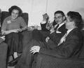 Jill Adams, Shel Deretchin, Dave Cohen at the 1957 Worldcon in London. Photo by Pete West, courtesy of Rob Hansen..jpg